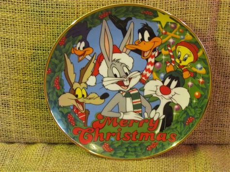 Looney Tunes Christmas Limited Edition Plate Bugs Bunny Etsy Looney