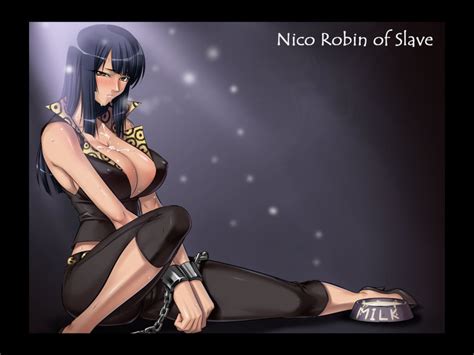 kagami hirotaka nico robin one piece highres 1girl bare shoulders bdsm black hair blush