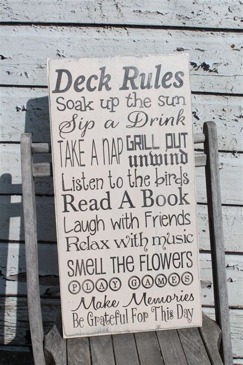 Deck Rules Sign Vintage Style Porch Rules Sign Backyard Rules Deck