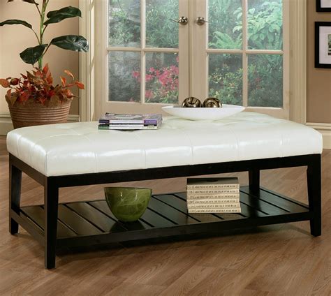 Here, you can find stylish sled coffee tables that cost less than you thought possible. White Leather Ottoman Coffee Table Furniture | Roy Home Design