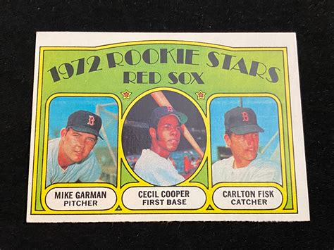 Lot Exmt 1972 Topps Carlton Fisk Rookie 79 Baseball Card Hof Boston Red Sox