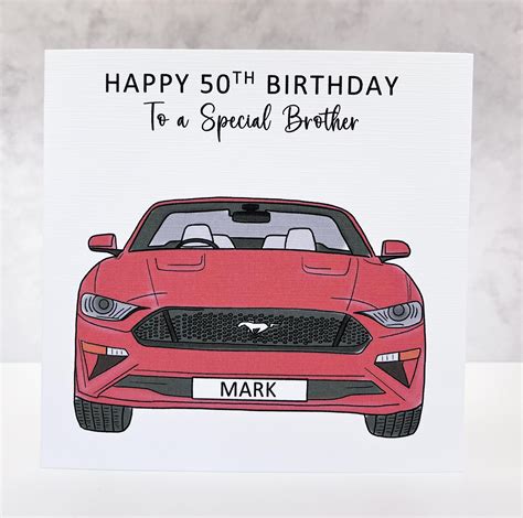 Personalised Birthday Card Ford Mustang