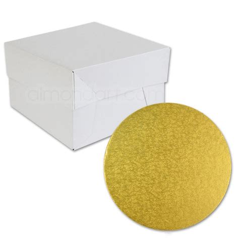 Buy 12 30cm Round Gold Cake Drum And Box Online