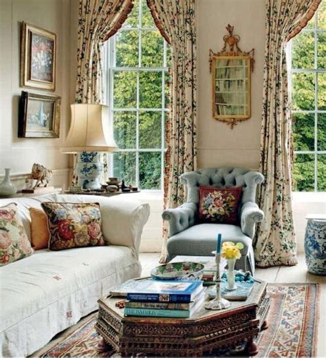 H.versailtex blackout curtains for bedroom/living room thermal insulated printed curtain drapes 84 inches long energy efficient room darkening curtains pair (2 panels), vintage floral brown & blue. 40 Gorgeous French Country Living Room Decor Ideas ...