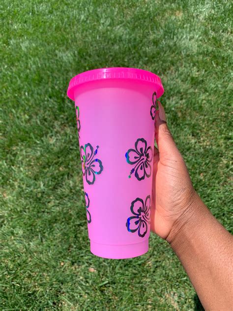 Color Changing Cup 24 Oz Cup Reusable Cold Cup Personalized Etsy