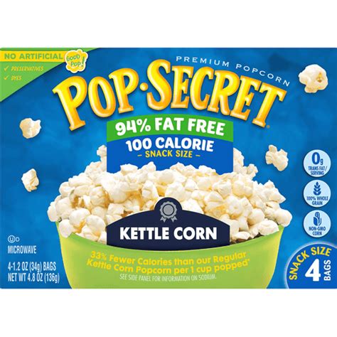 Pop Secret 100 Calorie Pop Kettle Corn Popcorn 4 12 Oz Bags Shop