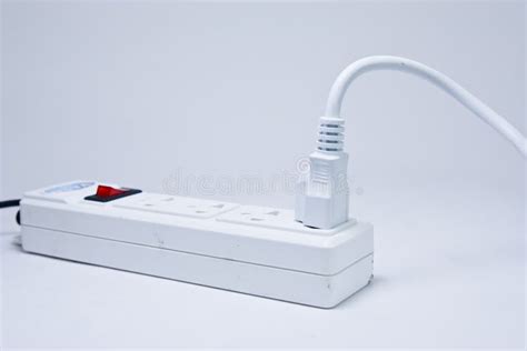 Many Plugs Plugged Into Electric Power Bar Stock Image Image Of