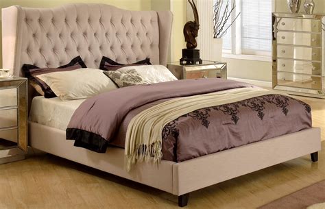 Contemporary Taupe Estking Size Bedroom Bed Hot Sectionals