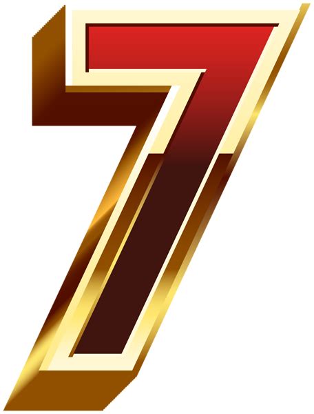 Gold Number Seven Png Clip Art Png Gallery Yopriceville High Quality