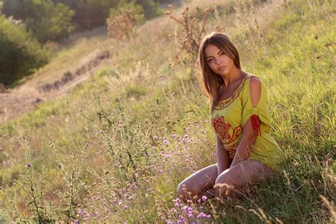 Free Images Nature Walking Girl Meadow Flower In The Evening