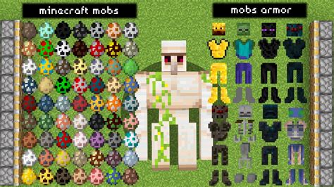 All Minecraft Mobs Iron Golem All Minecraft Mobs Armor Youtube