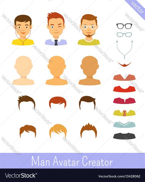 Man Avatar Creator And Male Avatars Royalty Free Vector