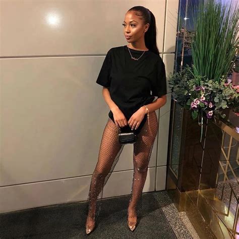 Sparkle Diamonds Fishnet Pants In Black Girl Outfits Fashion Cute Outfits