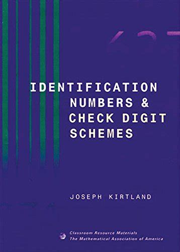identification numbers and check digit schemes by kirtland joseph very good 2001 1st