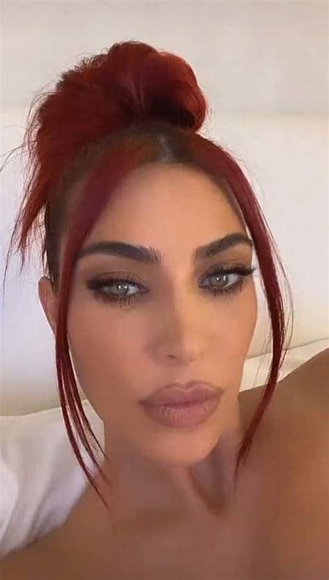 Check out this video to learn how to create a side chignon like kim kardashian. Kim Kardashian Colors Her Hair Red But It's Her Cleavage ...