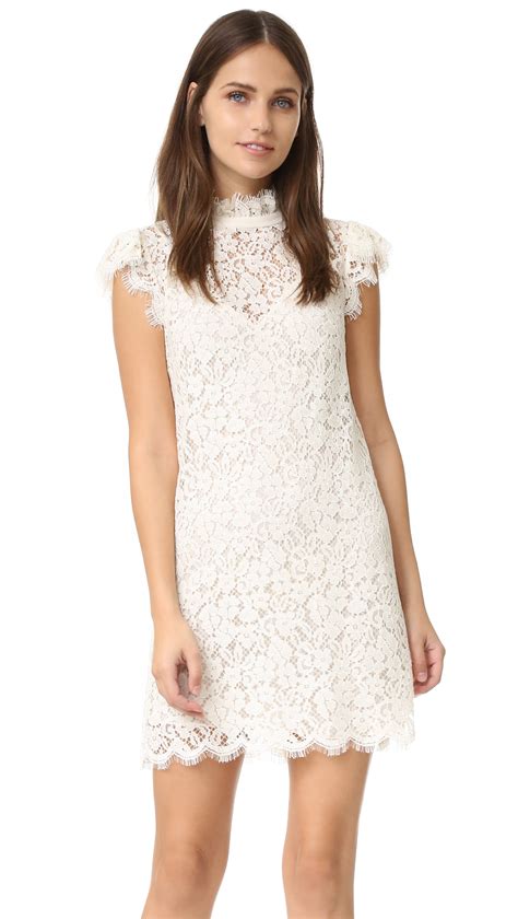 Rachel Zoe High Neck Lace Dress In White Lyst