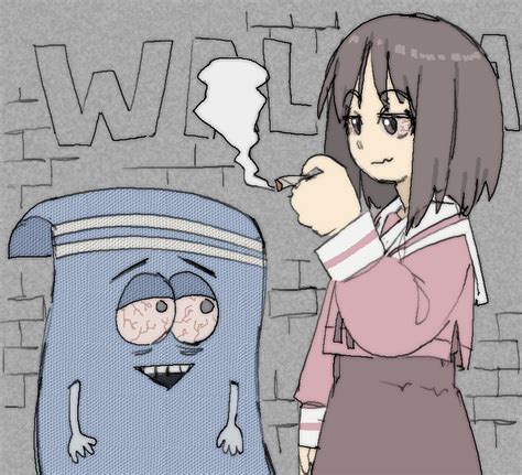 Pantsu Ripper Kasuga Ayumu Towelie Azumanga Daiou South Park 1girl Azumanga Daioh S School