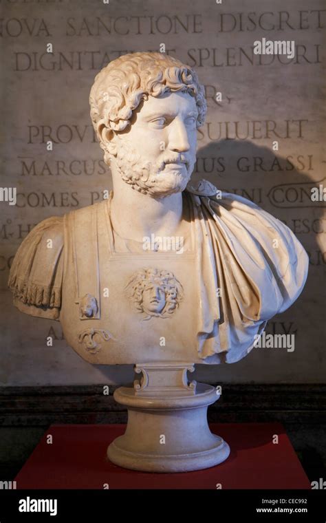 Marble Bust Of Roman Emperor Hadrian Stock Photo Alamy