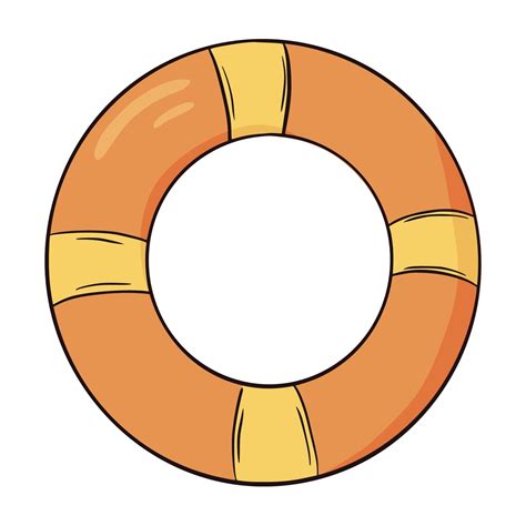 Hand Drawn Yellow And Orange Swim Ring Icon Swimming Circles Flat