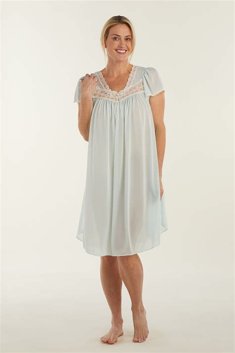 silk essence sheer short nightgown miss elaine store