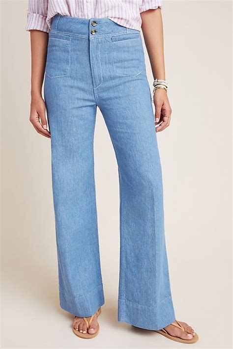 Pilcro High Rise Wide Leg Trouser Jeans Anthropologie Wide Leg