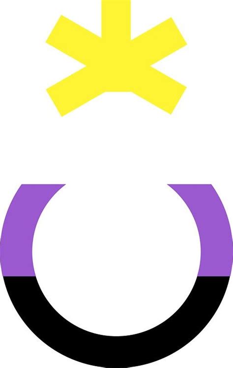 Nonbinary Pride Symbol with Nonbinary Flag Colors Sticker by Queerest Gear | Nonbinary flag 