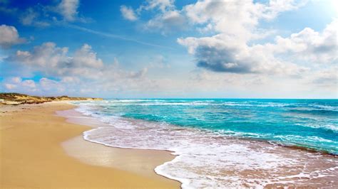 Tropical Landscape Beach Coast Blue Sea Clouds 2560x1600