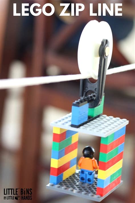 Lego Zip Line Challenge Little Bins For Little Hands Lego