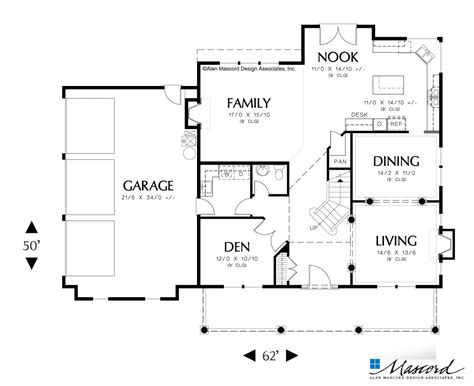 Mascord House Plan 2322f The Cameron Main Floor Plan Country Style House Plans Country