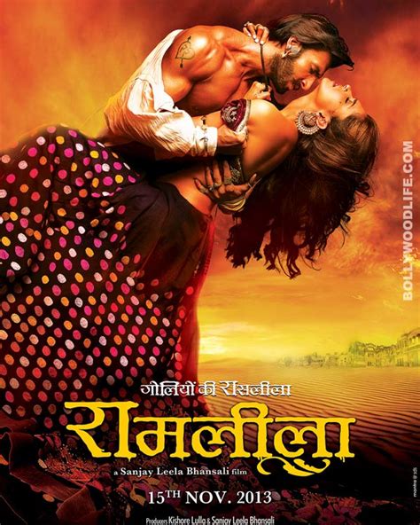 Ram Leela Poster Ranveer Singh And Deepika Padukone Strike A Steamy Pose Bollywoodlife Com