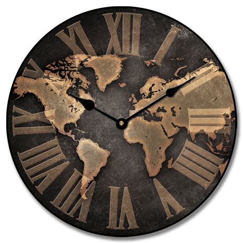 World Map Clock Available In Many Sizes Come See Many More Map Clocks
