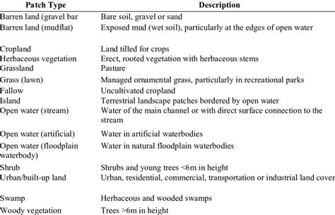 Summary Of Riverine Landscape Patch Types At The Twelve Study Reaches
