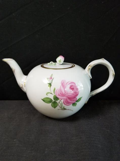 Meissen Rose Pink TeaPot Hand Painted Gold Trim 10 X Etsy Pink