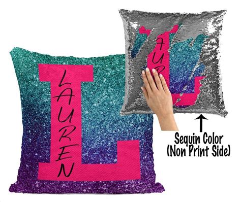 Personalized Sparkle Custom Sequin Mermaid Flip Pillow Etsy In 2022