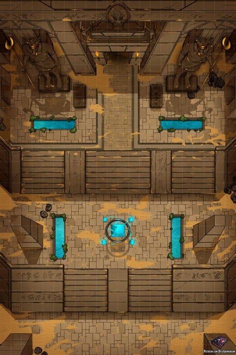 Ancient Pharaoh S Tomb Entrance Battle Map 22x33 Battlemaps Fantasy