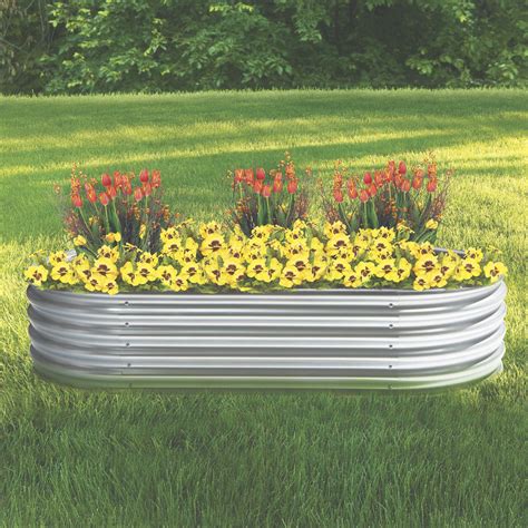 3 ft 3 ft 4 ft 5 ft. Galvanized Steel Round/Oval Raised Garden Planter Bed ...