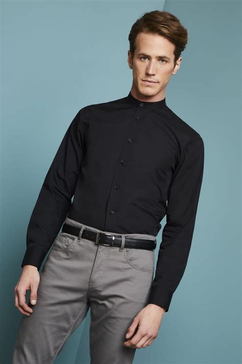 Long Sleeve Banded Collar Shirt Hotels And Hospitality From Simon Jersey Uk