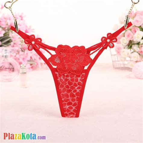 Gs301 Jual Celana Dalam G String Wanita Bunga Merah Transparan