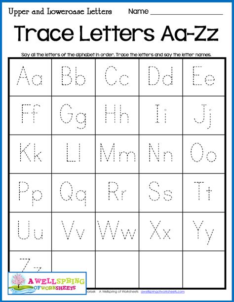 Letter Tracing Worksheets Uppercase And Lowercase Letters A Set Of Alphabet Tracing