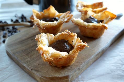 Combine walnuts, finely chopped chocolate, the 3/4 cup sugar. dark chocolate custard phyllo cups | The Baking Fairy