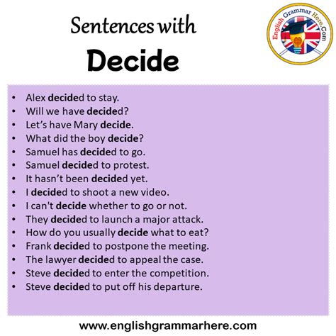 Sentences With Decide Decide In A Sentence In English Sentences For