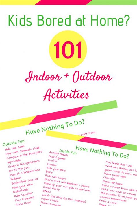 101 Things To Do When Youre Bored Bored Kids Business For Kids