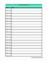 Schedule Chart Template Images