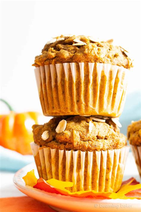 Healthy Pumpkin Oatmeal Muffins Vegan Gluten Free Beaming Baker
