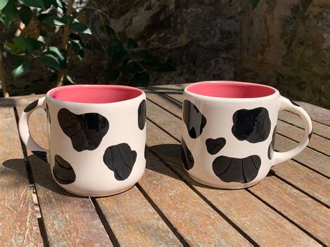 Cow Print Coffee Mug Ceramic Cow Print Mug Animal Print Mug Etsy