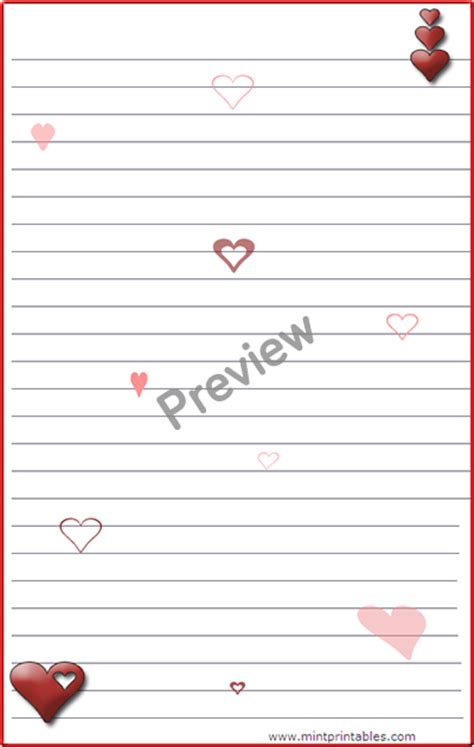 Stationery Paper Printable About Love