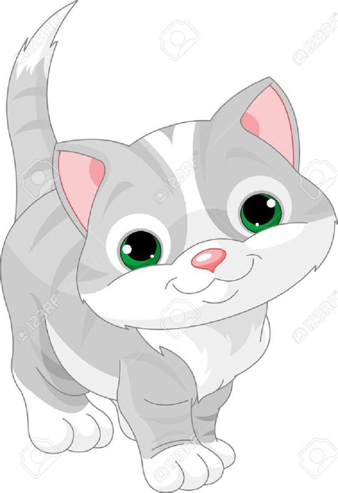 Illustration Of Very Cute Gray Kitten Royalty Free Cliparts Vectors