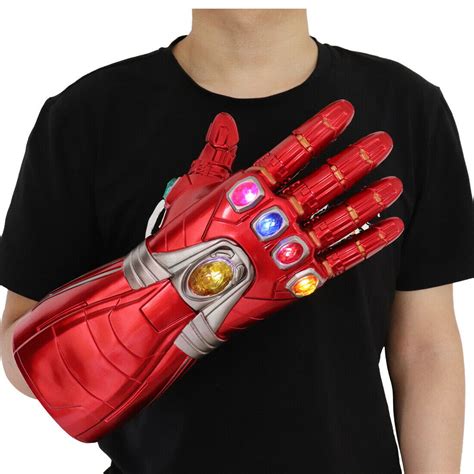 How to tie summer men's gloves without fingers. New Iron Man Nano LED Gloves Thanos Infinity Gauntlet ...