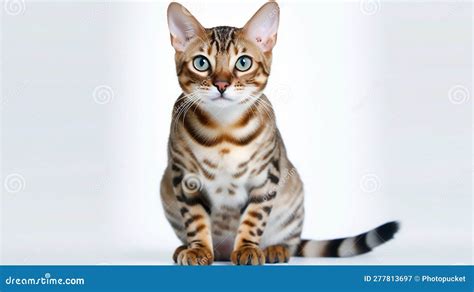 A Bengal Cat With Striking Blue Eyes Stock Illustration Illustration