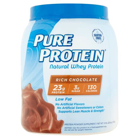 Pure Protein Natural Whey Protein Powder Rich Chocolate 23g Protein